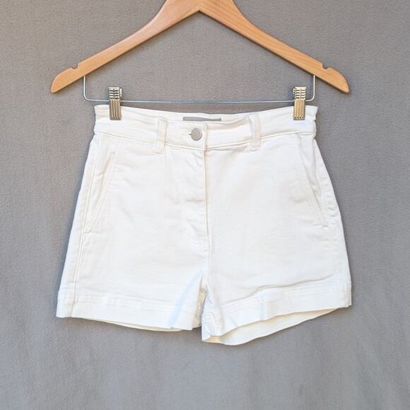 NWOT Everlane White Denim The Organic Way-High® Shortie Shorts, size 2 - Picture 1 of 7